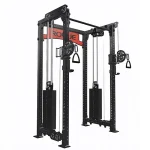 The Functional Trainer INDY Rogue Black attached to a Monster Rack, showcasing its compact, rack-mounted design