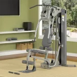 The Home Gym G4 Life Fitness with the optional leg press attachment installed, demonstrating its lower body workout capabilities