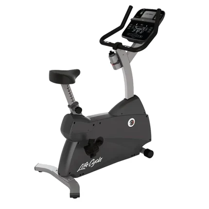 The Life Fitness Bike C1 Lifecycle Track Connect 2.0, showcasing its compact design and advanced console