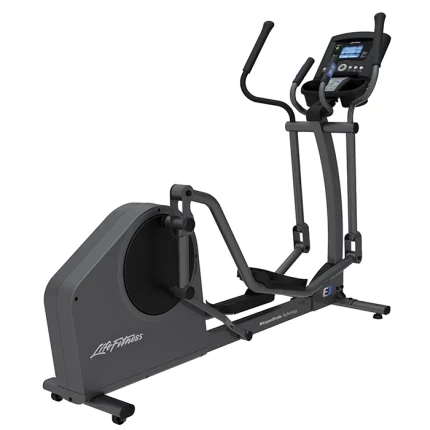 The Life Fitness Elliptical E1 Go Console Cross-Trainer, showcasing its sleek design and console