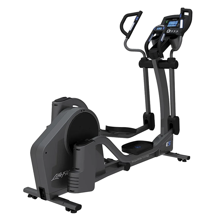The Life Fitness Elliptical E5 Go Console, showcasing its sleek design and console The Life Fitness Elliptical E5 Go Console, showcasing its sleek design and console