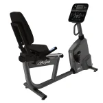 The Life Fitness RS1 Lifecycle Exercise Track Connect 2.0 Bike with Track Connect 2.0 Console, showcasing its sleek design and console