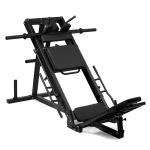 The Lower Body Leg Press Hack Squat Machine set up in the leg press position, showing the carriage and adjustable backrest