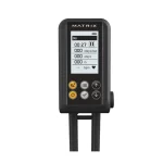 The Matrix S-Force Power Resistance Cardio Performance Trainer being easily moved with its integrated wheels, highlighting its cord-free design