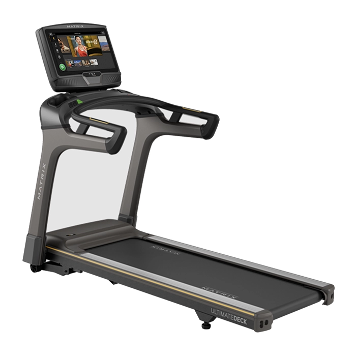 The Matrix T50 Treadmill 22 inch XUR with its large 22-inch XUR touchscreen console, ready for a workout