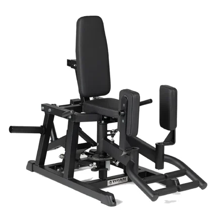 The Plate Loaded Hip Abductor And Adductor machine showcasing its central seated position with knee pads and foot positions