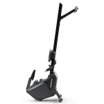 The Rower Oxford 6 Horizon in its upright, folded position, demonstrating its space-saving storage