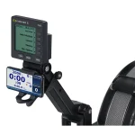 The Rower PM5 Black Concept 2 RowErg separated into two pieces, demonstrating its space-saving quick-release design