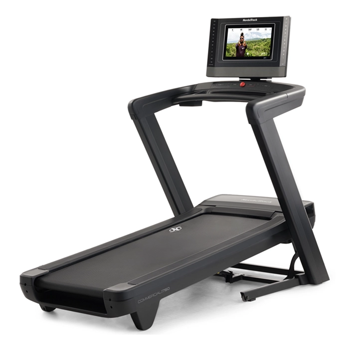 The Treadmill Commercial 1750 NordicTrack (2024 model), showcasing its large touchscreen and modern design