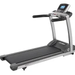 The Treadmill T3 Life Fitness Go Console, showcasing its sleek design and minimalist console