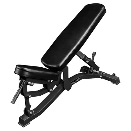 Valor Commercial Flat Incline Weight Bench with a tripod single-post base