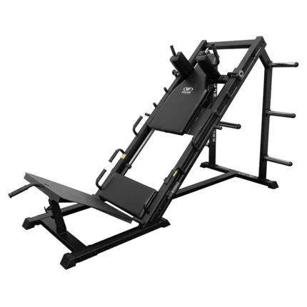 Valor Fitness Leg Press Hack Squat Combo Machine in a professional home gym setting