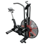 Valor Fitness Pro Cardio Air Bike in black and red with a high-performance digital monitor