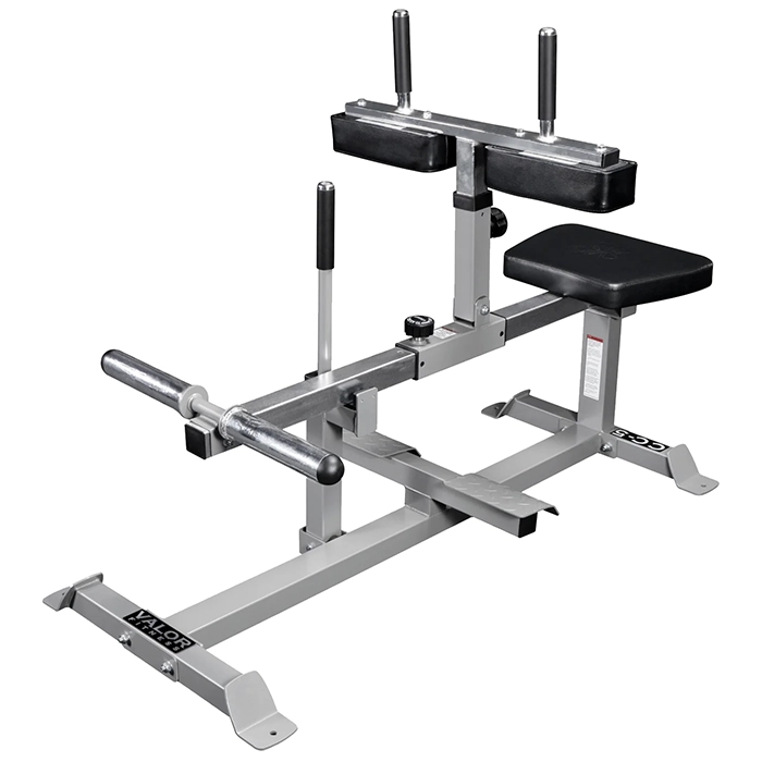 Valor Fitness Seated Calf Raise Machine with chrome weight sleeves and steel frame
