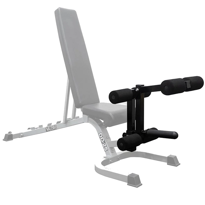 Valor Leg Curl Extension Bench Attachment with high-density foam rollers
