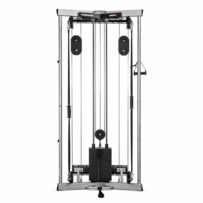 Wall-mounted ANKER 3 Cable Functional Trainer with 225 lb weight stack in a platinum finish